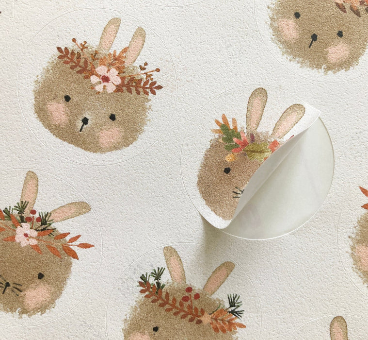 Handmade Paper Stickers - Bunny Heads