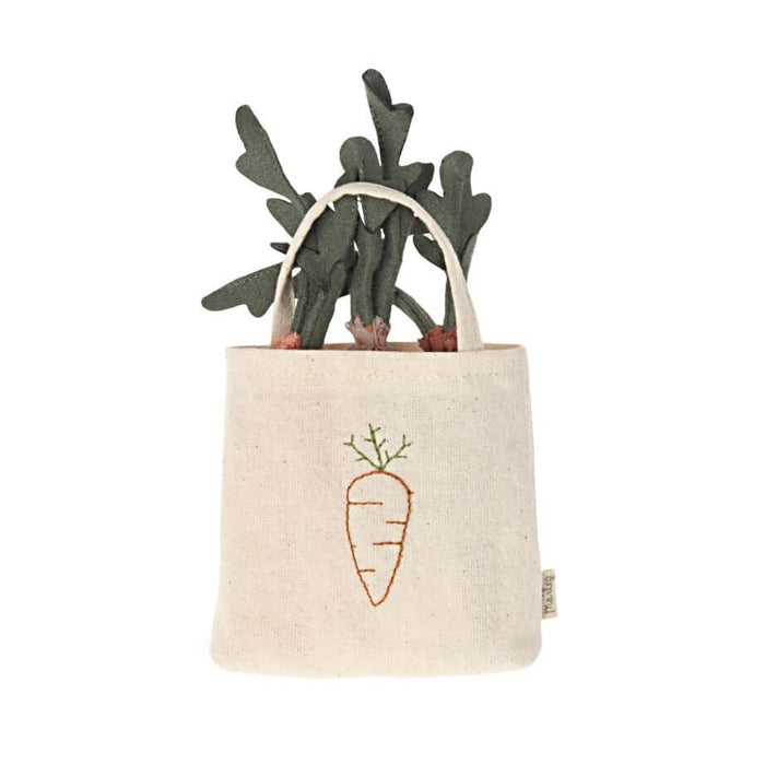 Maileg Cotton Carrots in a Shopping Bag