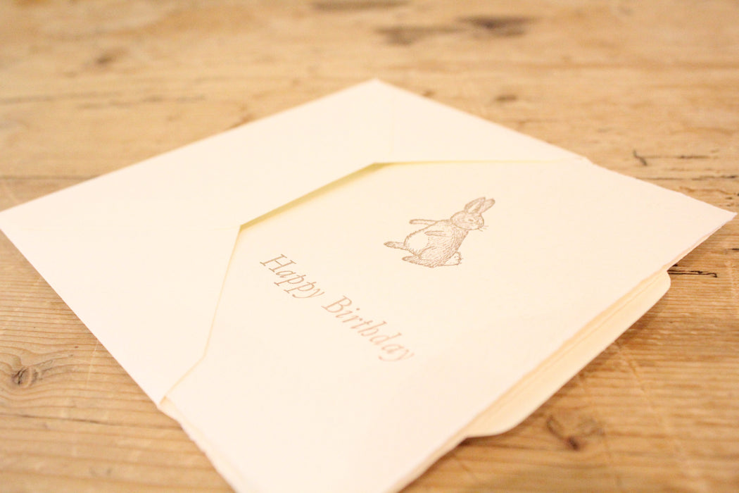 Cottontails handmade card - Happy Birthday