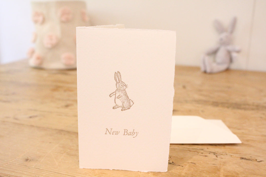 Cottontails handmade card - New Baby