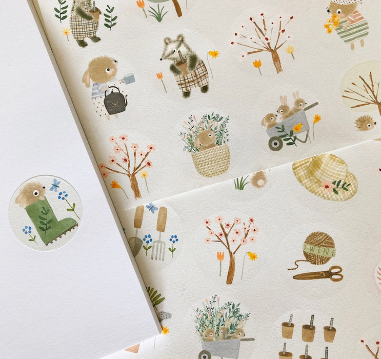 Handmade Paper Stickers - Spring