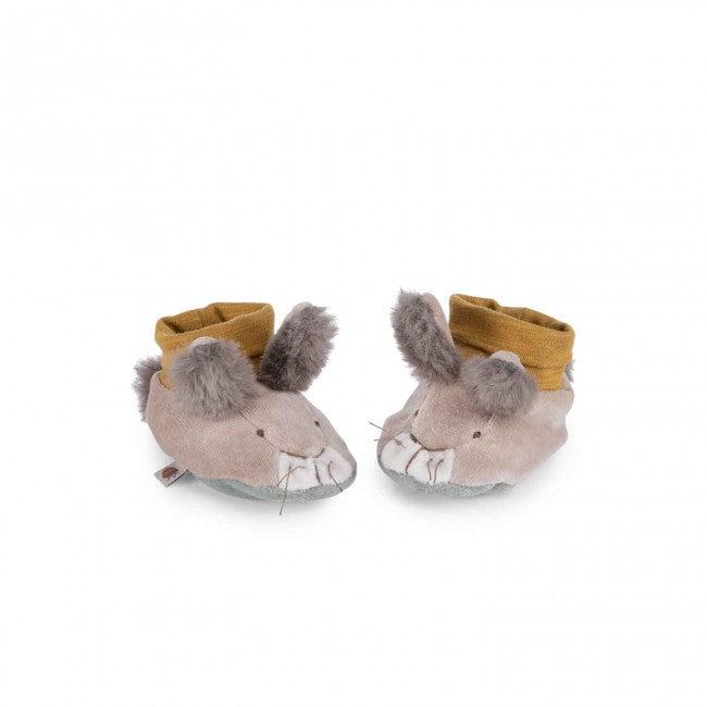 Moulin Roty Three Little Rabbits - baby slippers