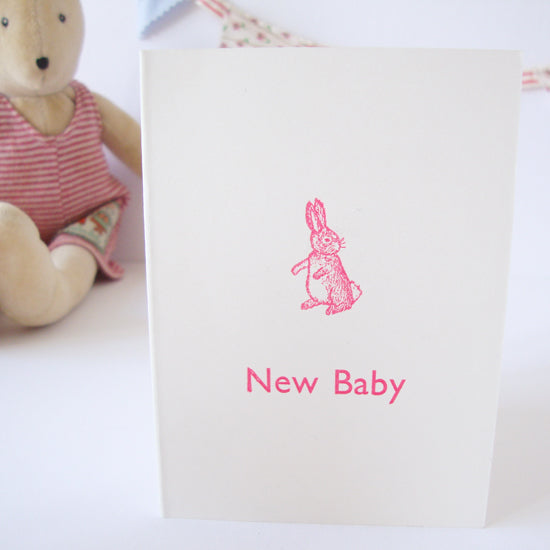 Cottontails New Baby card - pink