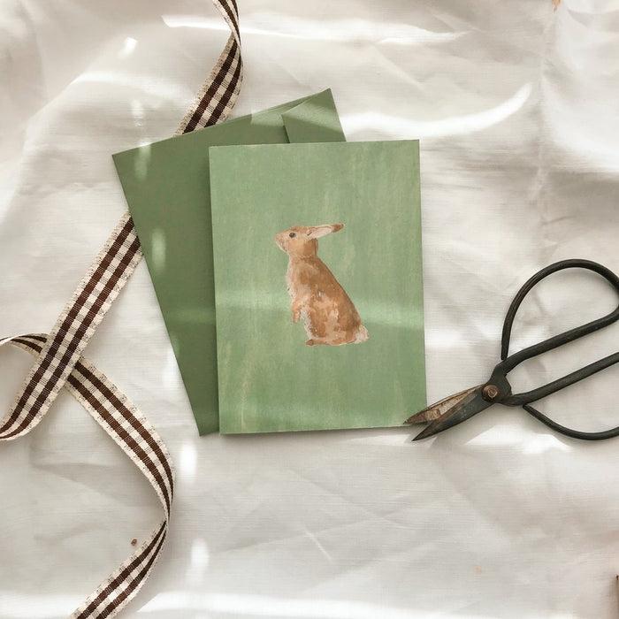 Petite bunny card - green