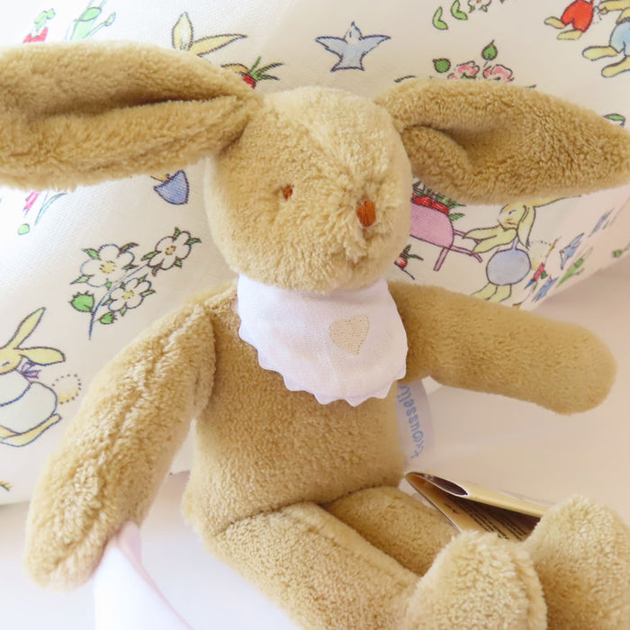 Trousselier handkerchief bunny comforter in fabric gift bag