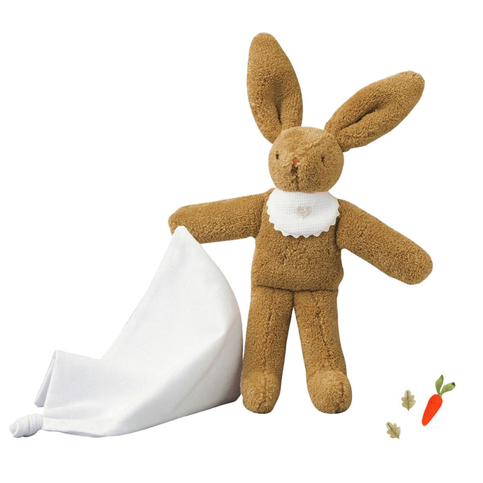 Trousselier handkerchief bunny comforter in fabric gift bag