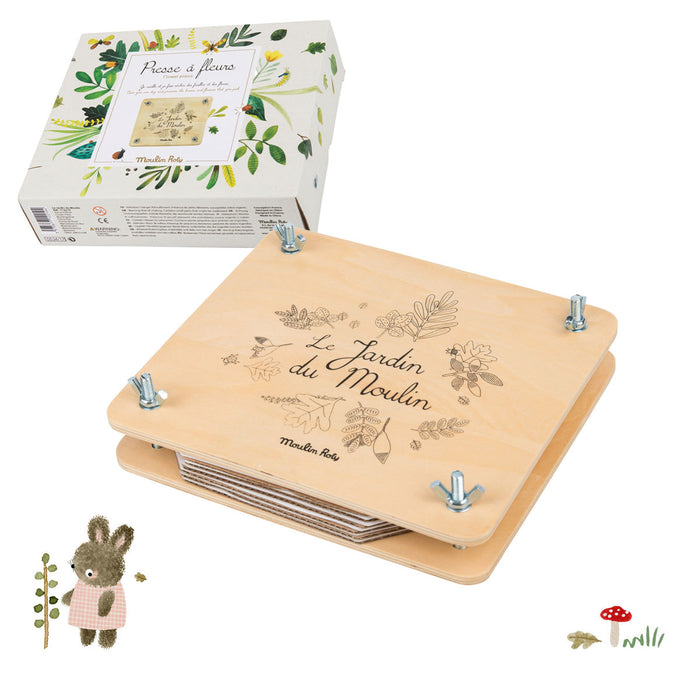Moulin Roty Wooden Press a Fleurs (in French)