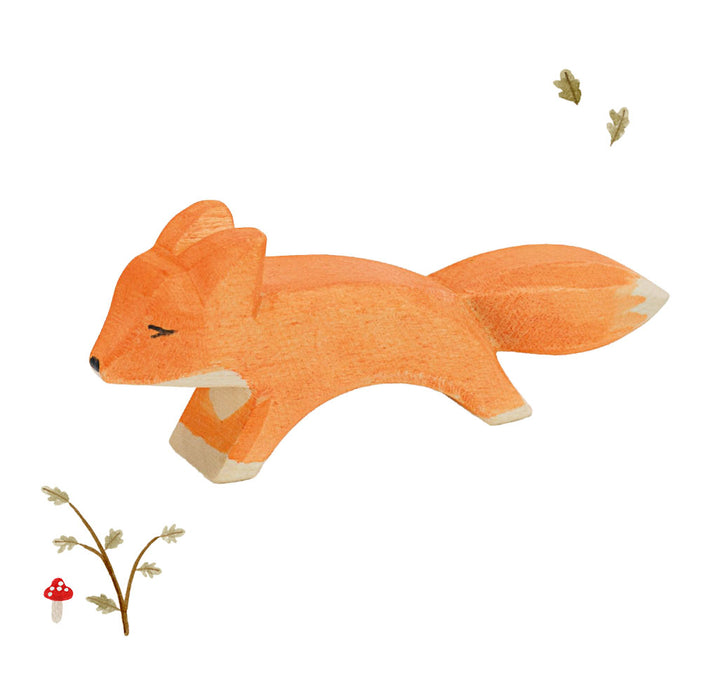 Ostheimer wooden toy animal - fox cub running