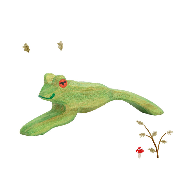 Ostheimer wooden toy animal - frog leaping