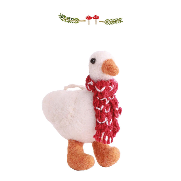 Gry & Sif handmade felt decoration - Christmas Goose (7cm)