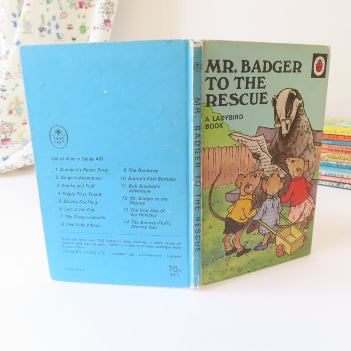 VINTAGE Ladybird book - Mr Badger to the Rescue (1974-5)