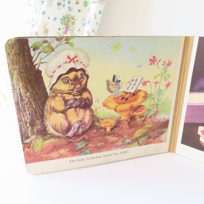 VINTAGE children's board book - Animal Lesson Time (1958)
