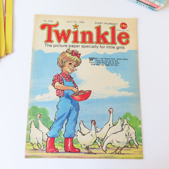 VINTAGE Twinkle magazine No. 846  'Feeding the Hens' (April 7th, 1984)