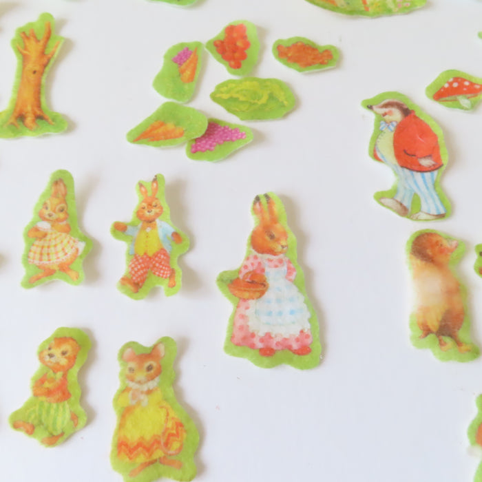 VINTAGE Fuzzy Felt Woodland Story