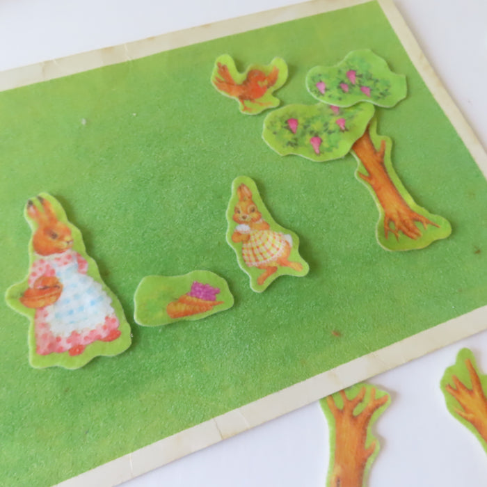 VINTAGE Fuzzy Felt Woodland Story