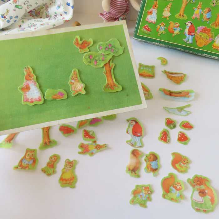 VINTAGE Fuzzy Felt Woodland Story