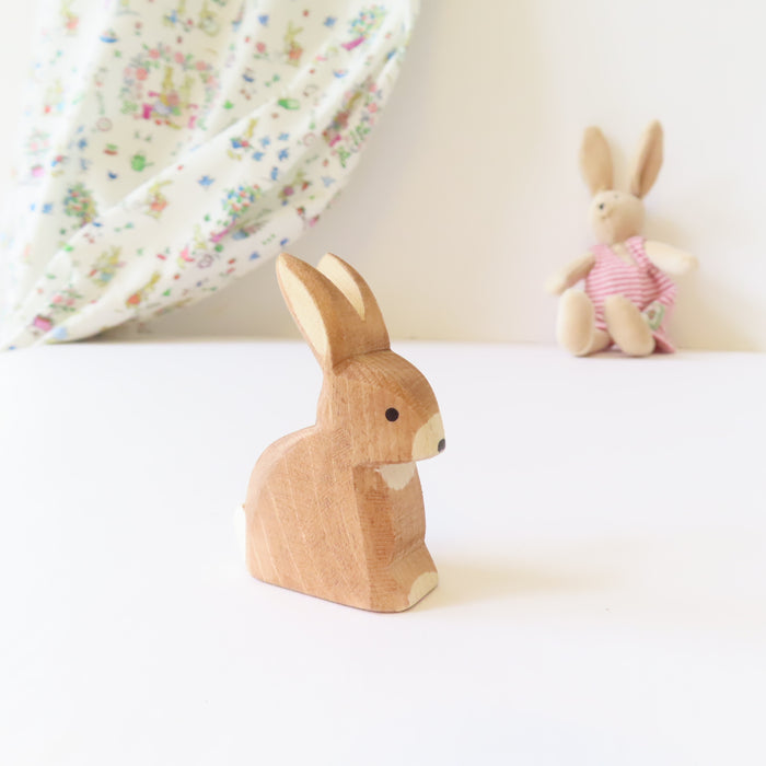 Ostheimer wooden rabbit - brown bunny sitting