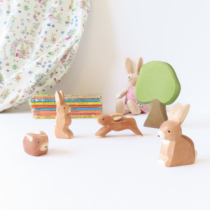 Ostheimer wooden rabbit - brown bunny sitting