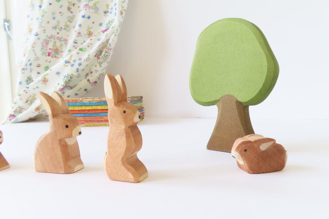 Ostheimer wooden rabbit - brown bunny sitting tall