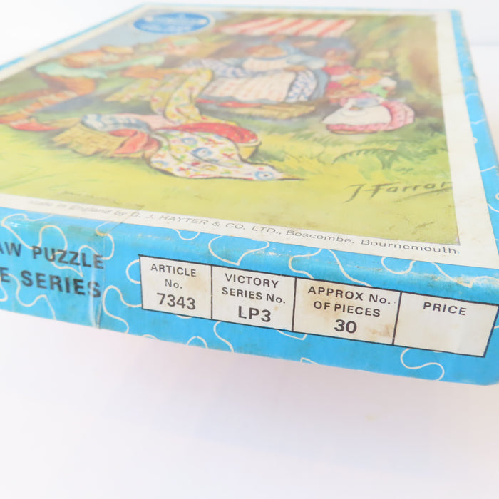 VINTAGE Victory Wooden Jigsaw Puzzle - Pixie Peddlar & Bunnies