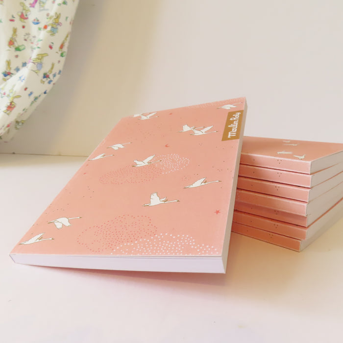 Moulin Roty Pink Swans Notebook