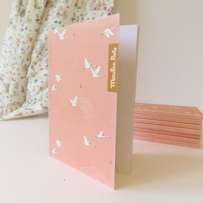 Moulin Roty Pink Swans Notebook