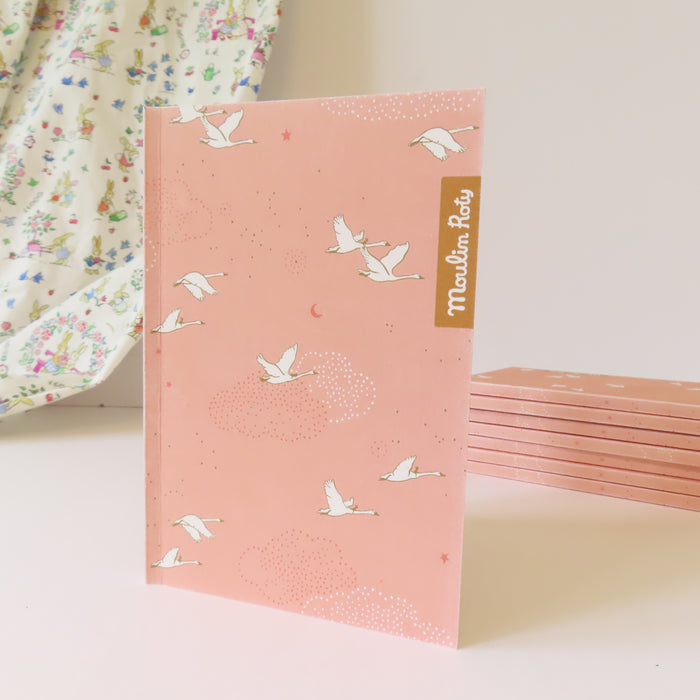 Moulin Roty Pink Swans Notebook