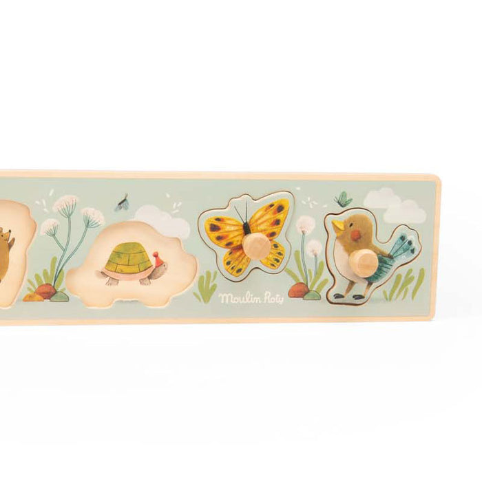 Moulin Roty Three Rabbits Wooden Slot Puzzle