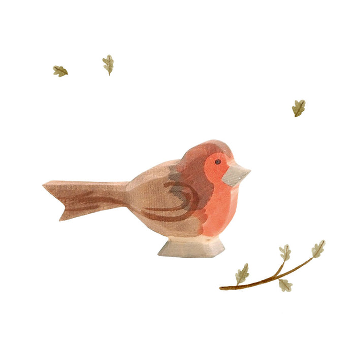 Ostheimer wooden toy bird - robin