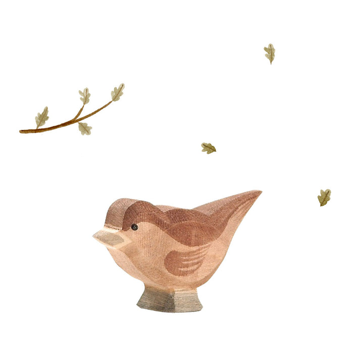 Ostheimer wooden toy bird - sparrow