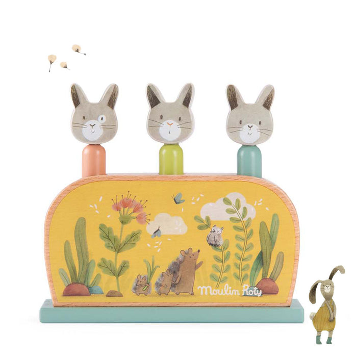 Moulin Roty Three Rabbits Wooden Pop-up Toy