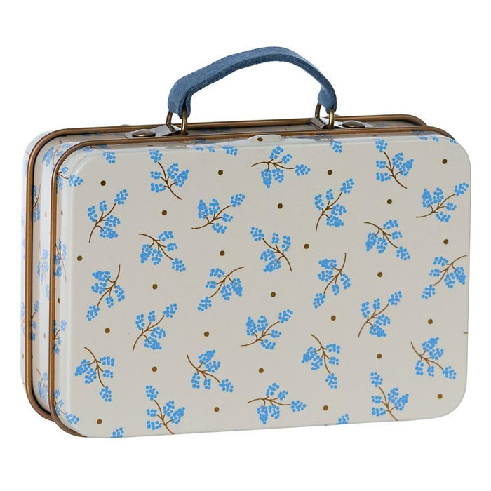 Maileg Little Metal Suitcase - Blue Flowers