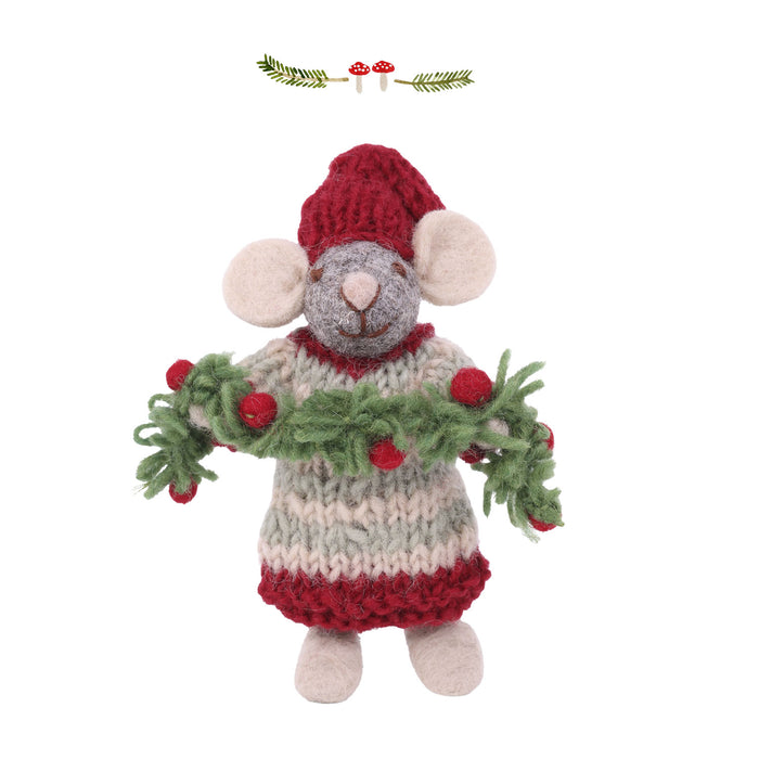 En Gry & Sif Christmas mouse with garland