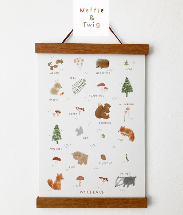 Nettle & Twig Woodland Animals Print - Neutral