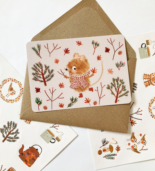 Postcard & Envelope - Harvest Mouse