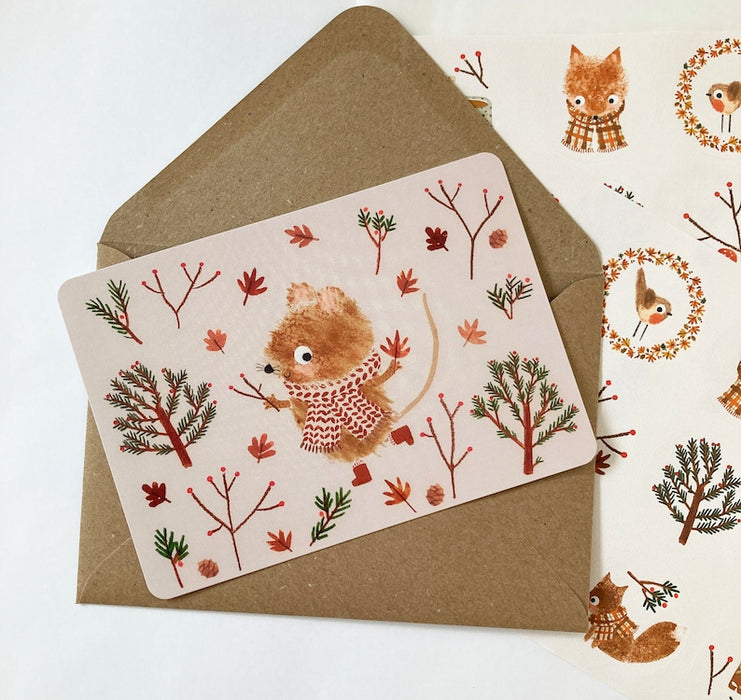 Postcard & Envelope - Harvest Mouse