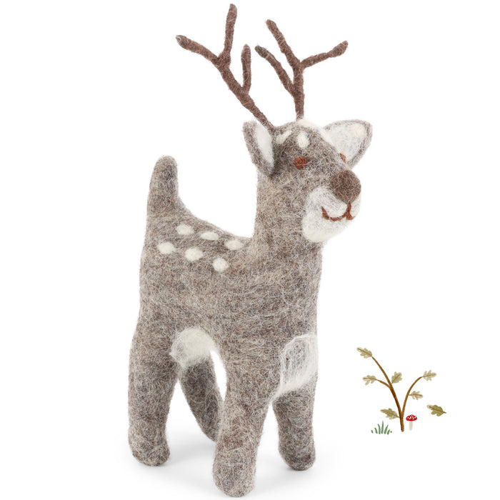 En Gry & Sif cute grey deer - large