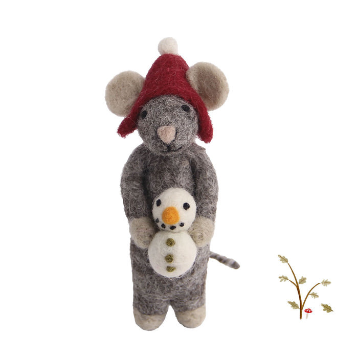 En Gry & Sif Mouse with tiny snowman