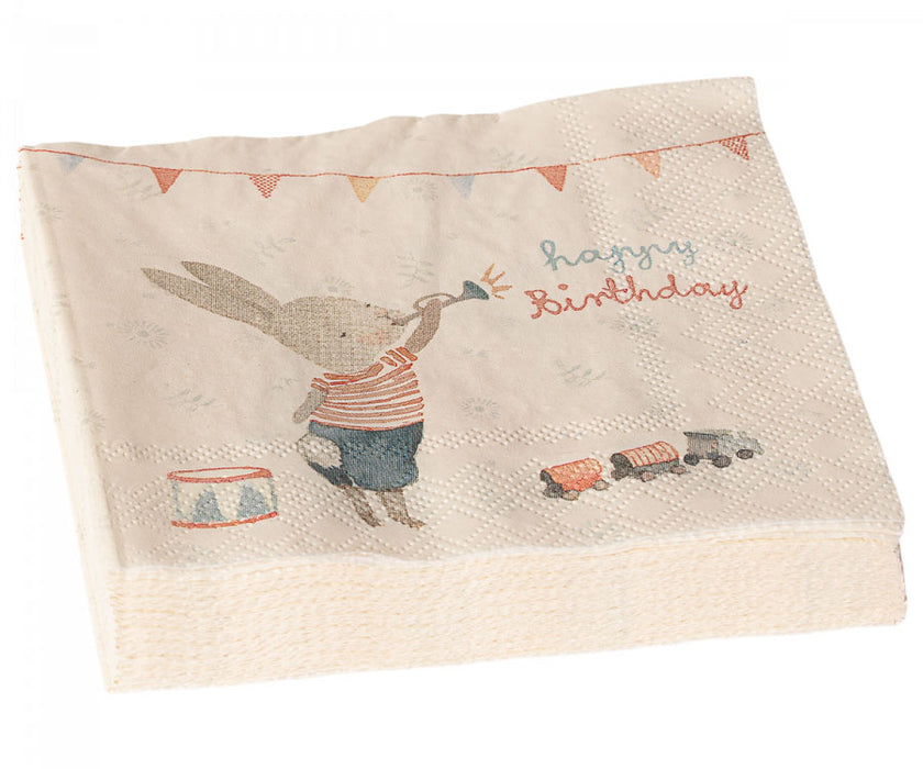 Maileg Paper Napkins - Happy Birthday Bunny