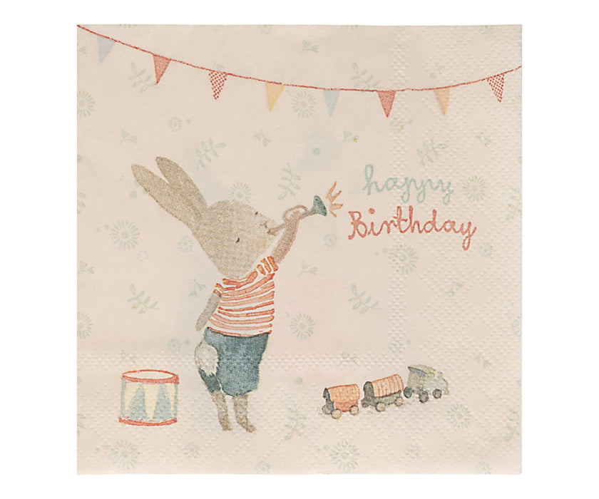 Maileg Paper Napkins - Happy Birthday Bunny