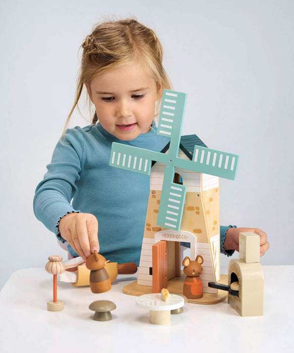 Penny Windmill & Field Mice - Wooden Countryside Play Set