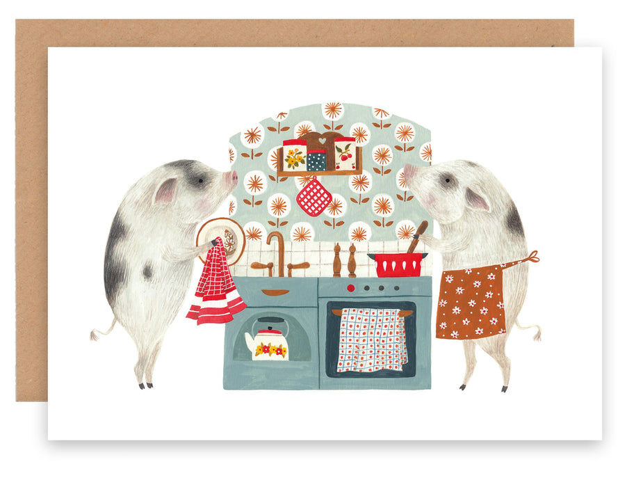 Greeting Card - Kitchen Piggies