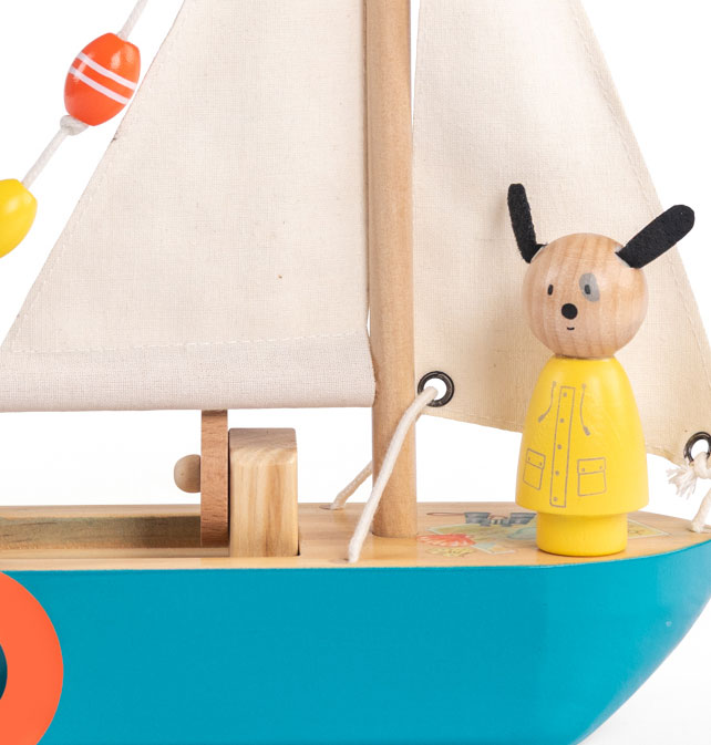 Moulin Roty Grand Family Wooden Sailboat