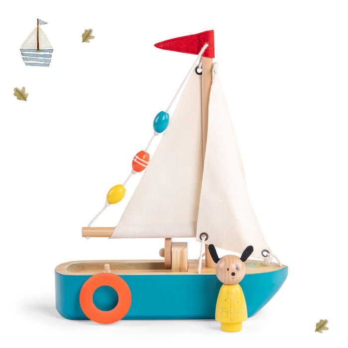 Moulin Roty Grand Family Wooden Sailboat
