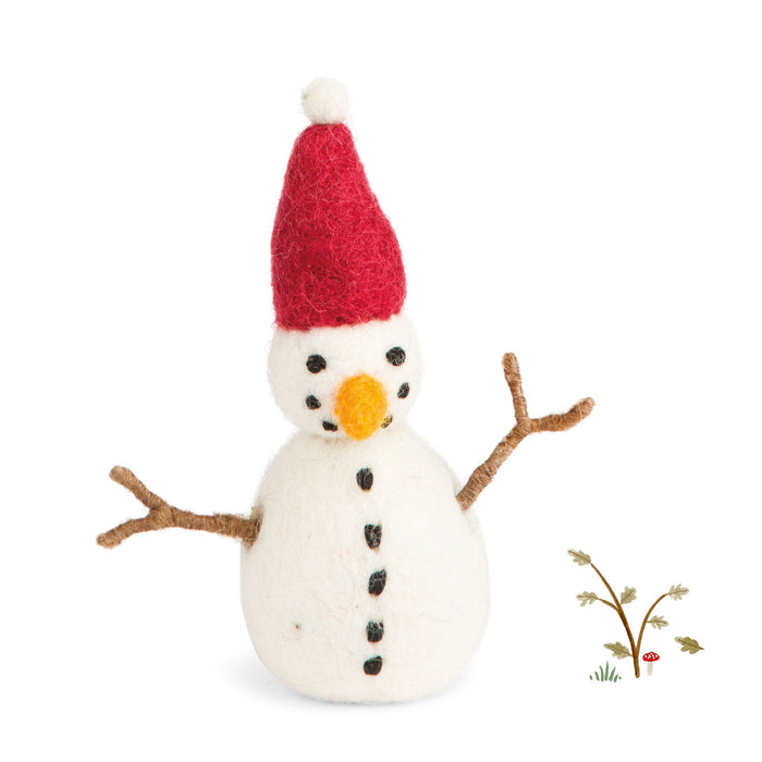 En Gry & Sif felt snowman - red hat