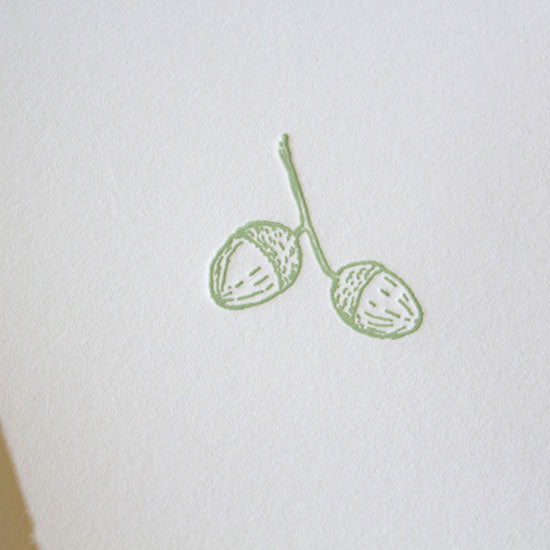 Cottontails handmade card - acorn