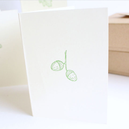 Cottontails handmade card - acorn