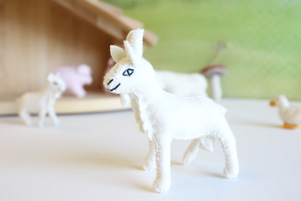 Handmade little felt goat
