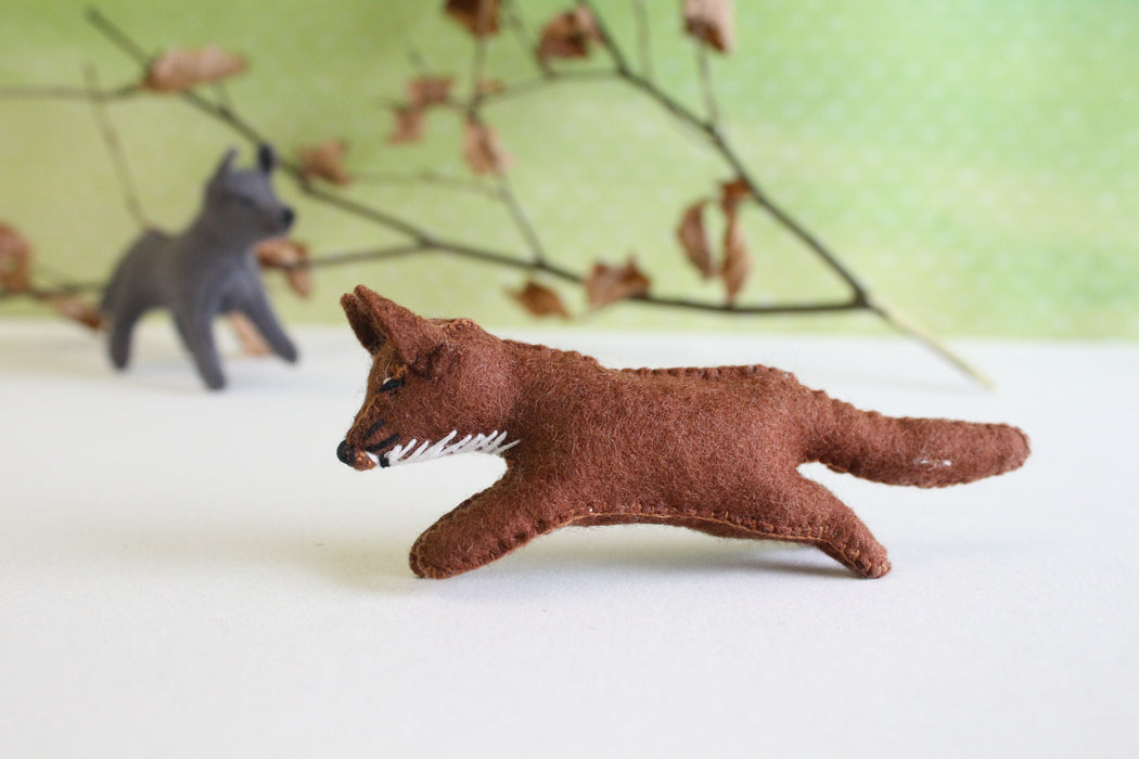 Handmade little felt fox