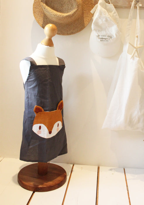 Child's Linen Apron (3 to 8 years) Fox